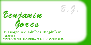 benjamin gorcs business card